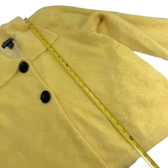 Venesha, High Quality Angora Yellow Cardigan Sweater - Picture 11 of 16